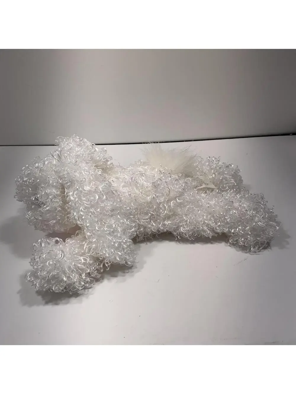 White Curly Plush Dog Puppy Stuffed Animal Soft Toy
